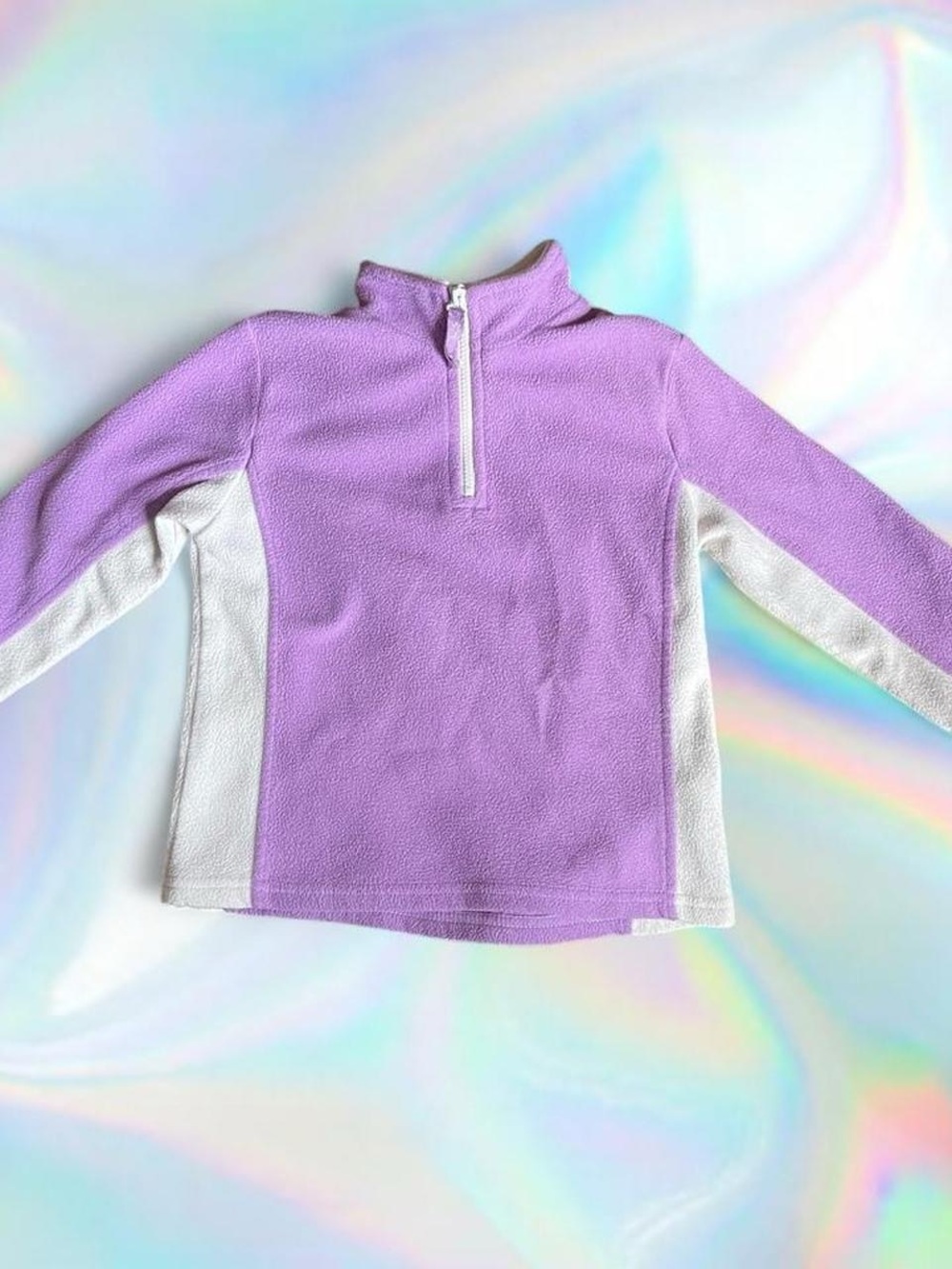 The Children's Place Lavender & White Half-Zip Fleece Pullover